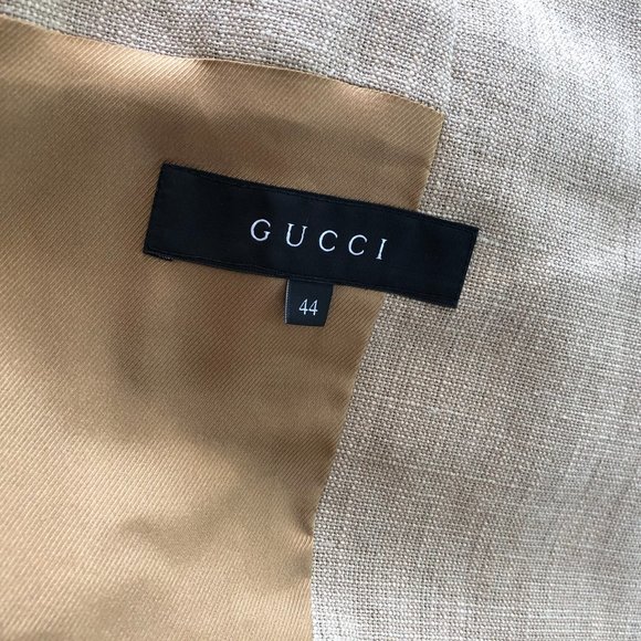 NWT Gucci linen & leather runway sleeveless safari blazer jacket - Picture 10 of 13